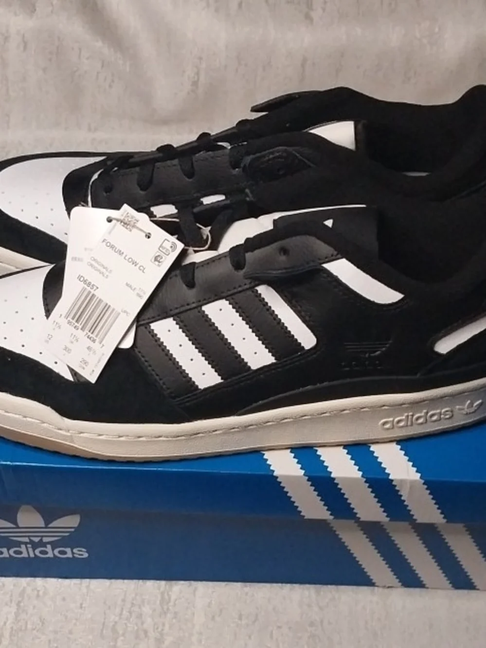 adidas Forum Low Men's 12 Black and White Low-Top Sneakers